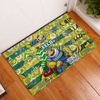 Eels Rugby Merry Christmas Rubber Doormat Indigenous Australian Art