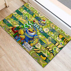 Eels Rugby Merry Christmas Rubber Doormat Indigenous Australian Art