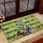Eels Rugby Merry Christmas Rubber Doormat Indigenous Australian Art