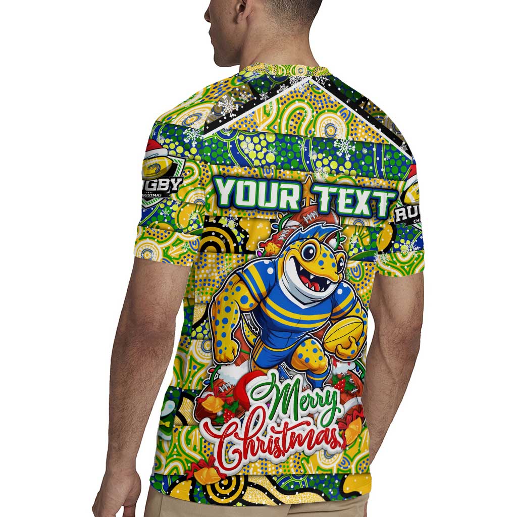 Custom Eels Rugby Merry Christmas Rugby Jersey Indigenous Australian Art