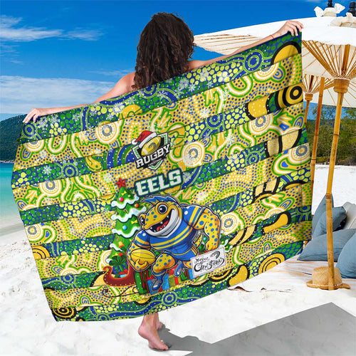 Eels Rugby Merry Christmas Sarong Indigenous Australian Art