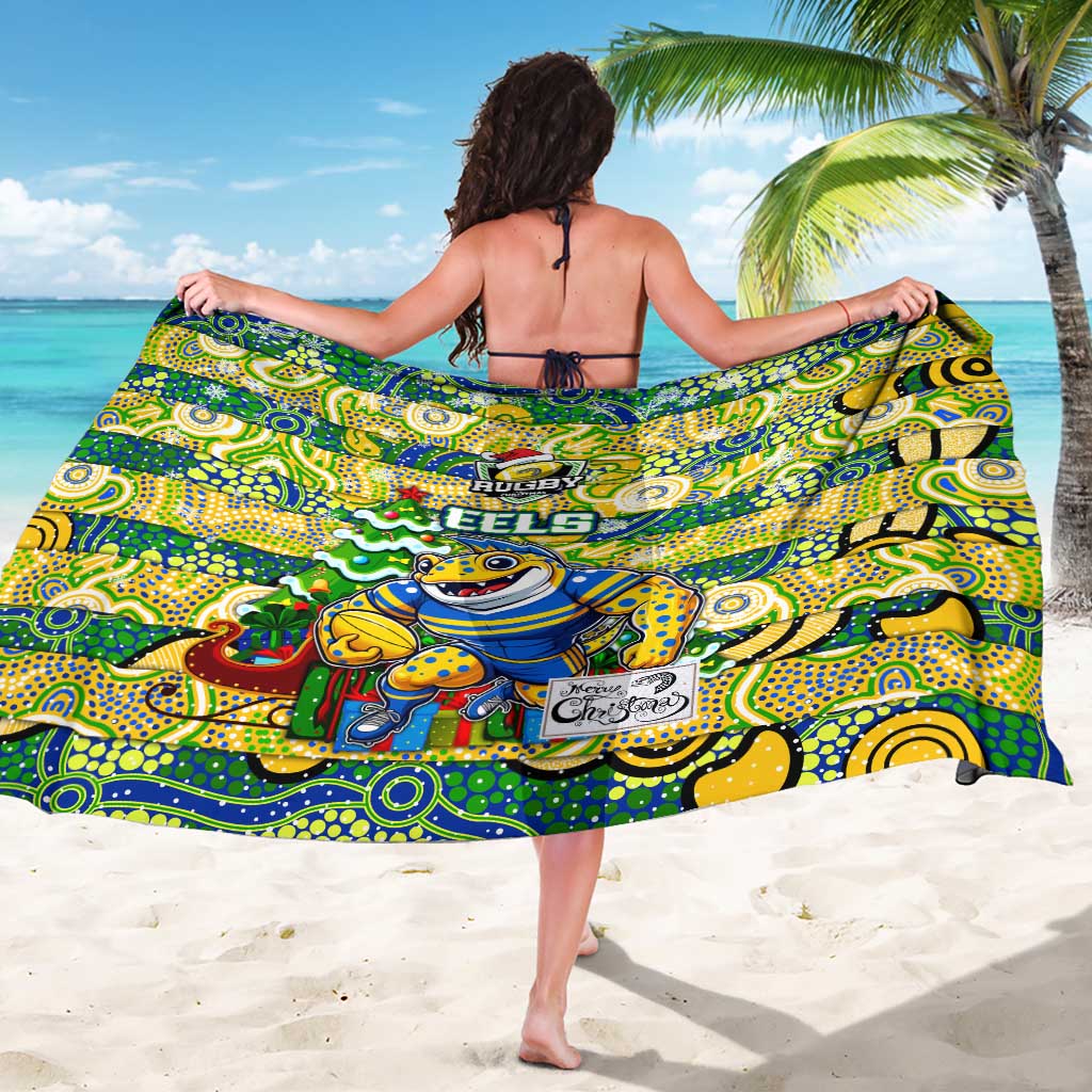 Eels Rugby Merry Christmas Sarong Indigenous Australian Art
