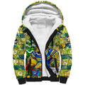 Custom Eels Rugby Merry Christmas Sherpa Hoodie Indigenous Australian Art