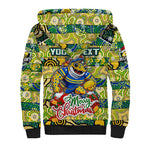 Custom Eels Rugby Merry Christmas Sherpa Hoodie Indigenous Australian Art