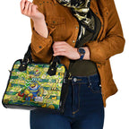 Eels Rugby Merry Christmas Shoulder Handbag Indigenous Australian Art