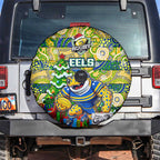 Eels Rugby Merry Christmas Spare Tire Cover Indigenous Australian Art