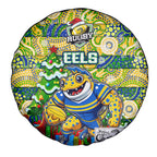 Eels Rugby Merry Christmas Spare Tire Cover Indigenous Australian Art