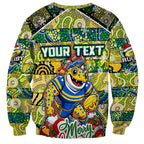 Custom Eels Rugby Merry Christmas Sweatshirt Indigenous Australian Art