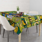 Eels Rugby Merry Christmas Tablecloth Indigenous Australian Art
