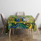 Eels Rugby Merry Christmas Tablecloth Indigenous Australian Art