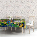 Eels Rugby Merry Christmas Tablecloth Indigenous Australian Art