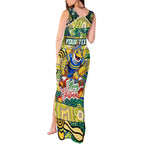 Custom Eels Rugby Merry Christmas Tank Maxi Dress Indigenous Australian Art