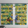 Eels Rugby Merry Christmas Window Curtain Indigenous Australian Art