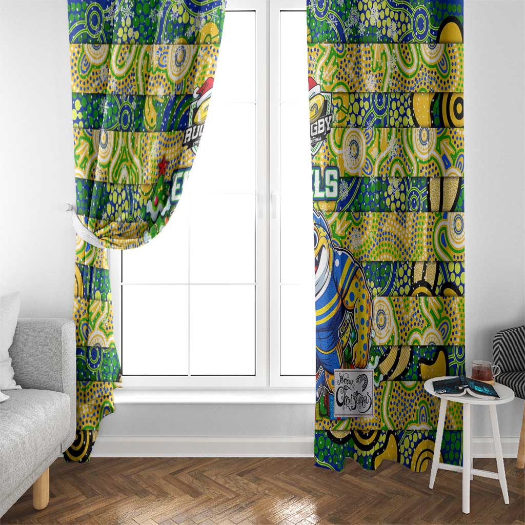 Eels Rugby Merry Christmas Window Curtain Indigenous Australian Art