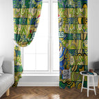 Eels Rugby Merry Christmas Window Curtain Indigenous Australian Art