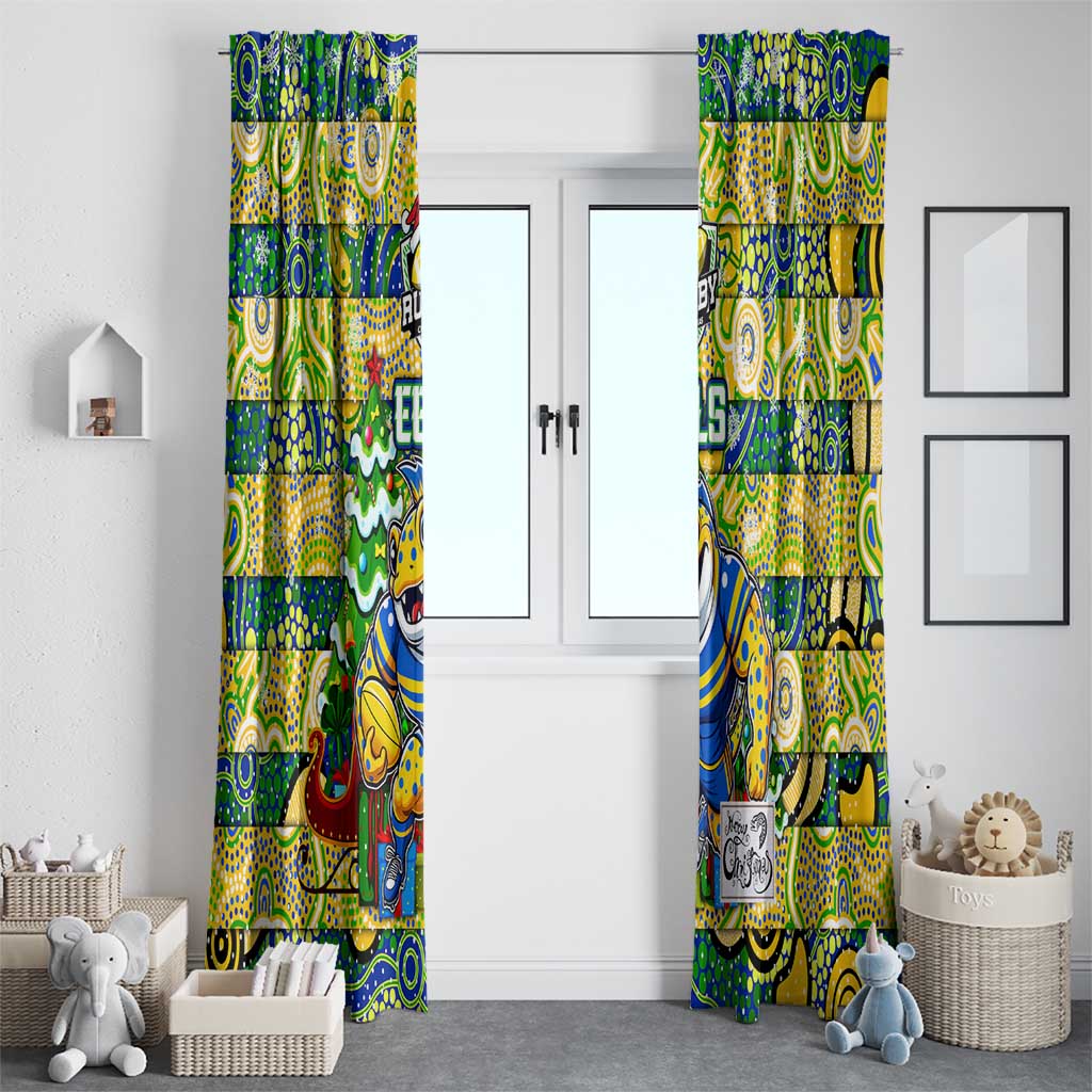 Eels Rugby Merry Christmas Window Curtain Indigenous Australian Art