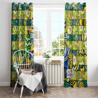 Eels Rugby Merry Christmas Window Curtain Indigenous Australian Art