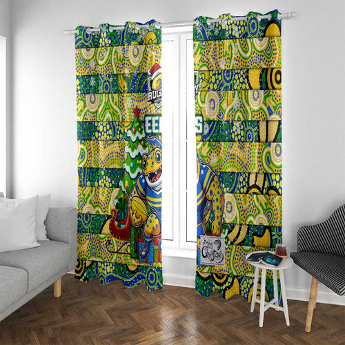 Eels Rugby Merry Christmas Window Curtain Indigenous Australian Art