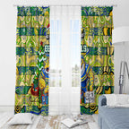 Eels Rugby Merry Christmas Window Curtain Indigenous Australian Art