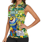 Custom Eels Rugby Merry Christmas Women Sleeveless Polo Shirt Indigenous Australian Art