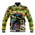 Custom Panthers Rugby Merry Christmas Baseball Jacket Indigenous Australian Art