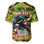 Custom Panthers Rugby Merry Christmas Baseball Jersey Indigenous Australian Art