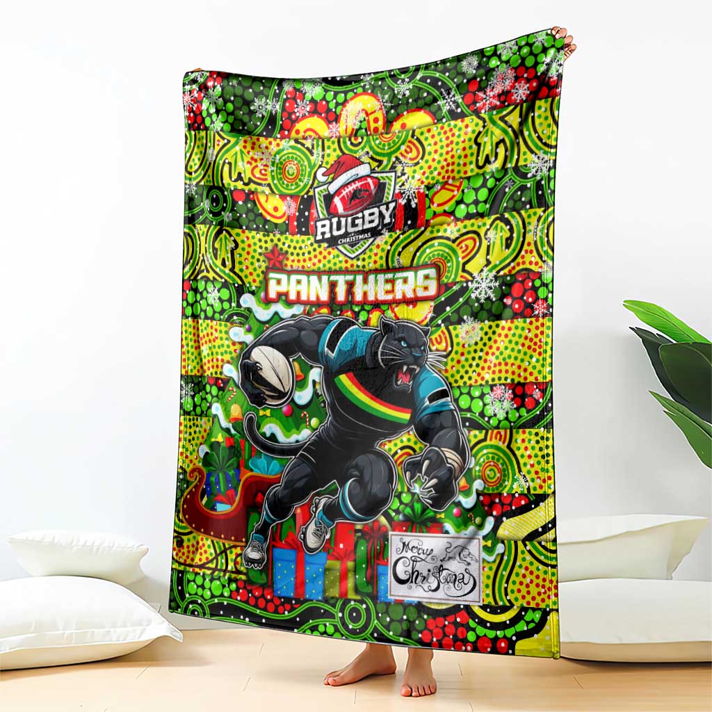Panthers Rugby Merry Christmas Blanket Indigenous Australian Art