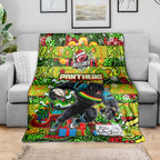 Panthers Rugby Merry Christmas Blanket Indigenous Australian Art