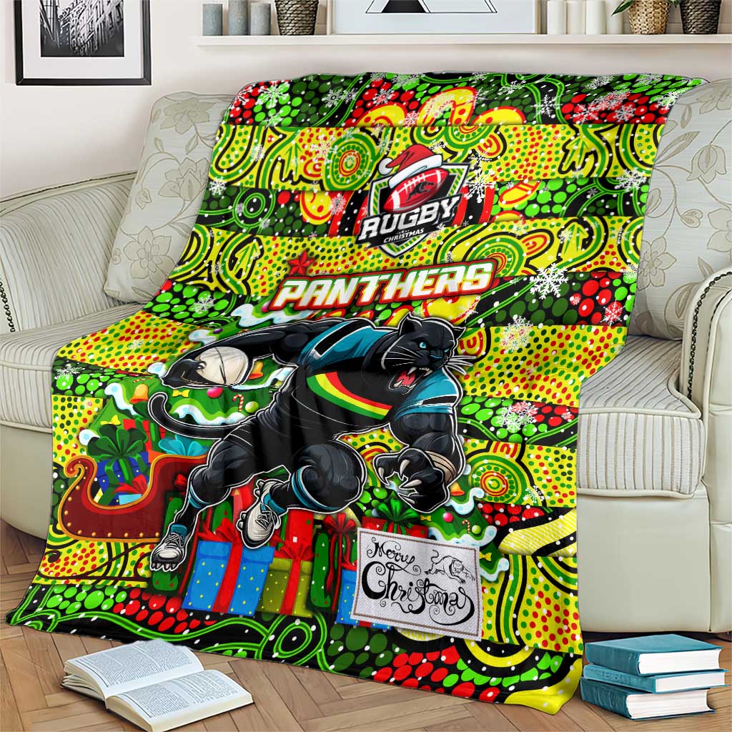 Panthers Rugby Merry Christmas Blanket Indigenous Australian Art