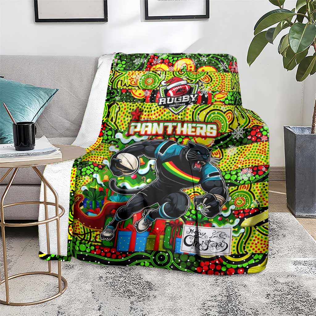 Panthers Rugby Merry Christmas Blanket Indigenous Australian Art