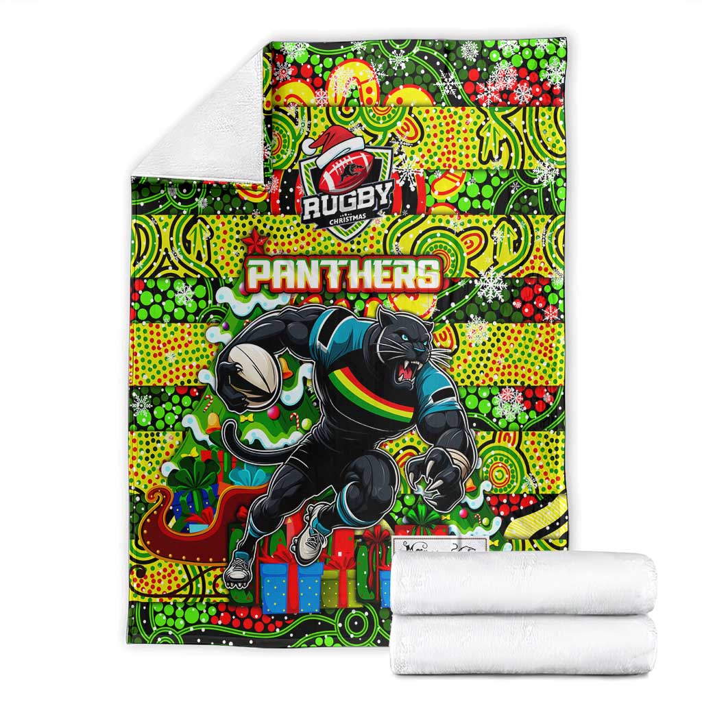 Panthers Rugby Merry Christmas Blanket Indigenous Australian Art