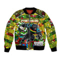 Custom Panthers Rugby Merry Christmas Bomber Jacket Indigenous Australian Art