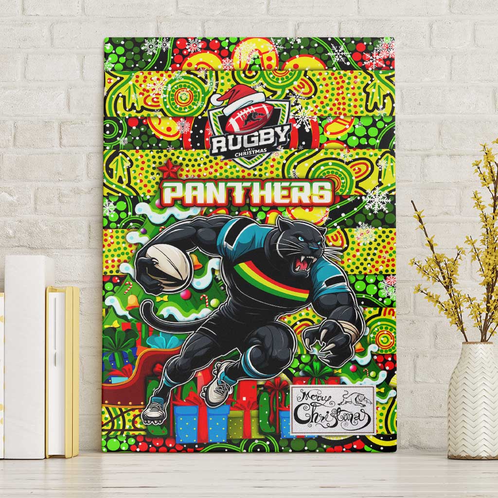 Panthers Rugby Merry Christmas Canvas Wall Art Indigenous Australian Art