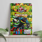 Panthers Rugby Merry Christmas Canvas Wall Art Indigenous Australian Art