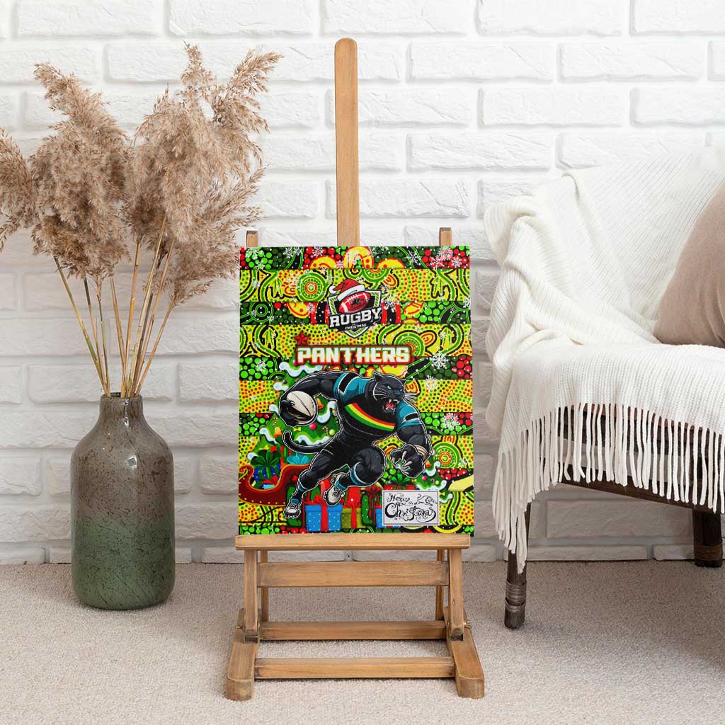Panthers Rugby Merry Christmas Canvas Wall Art Indigenous Australian Art