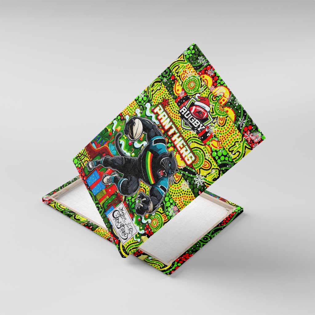 Panthers Rugby Merry Christmas Canvas Wall Art Indigenous Australian Art