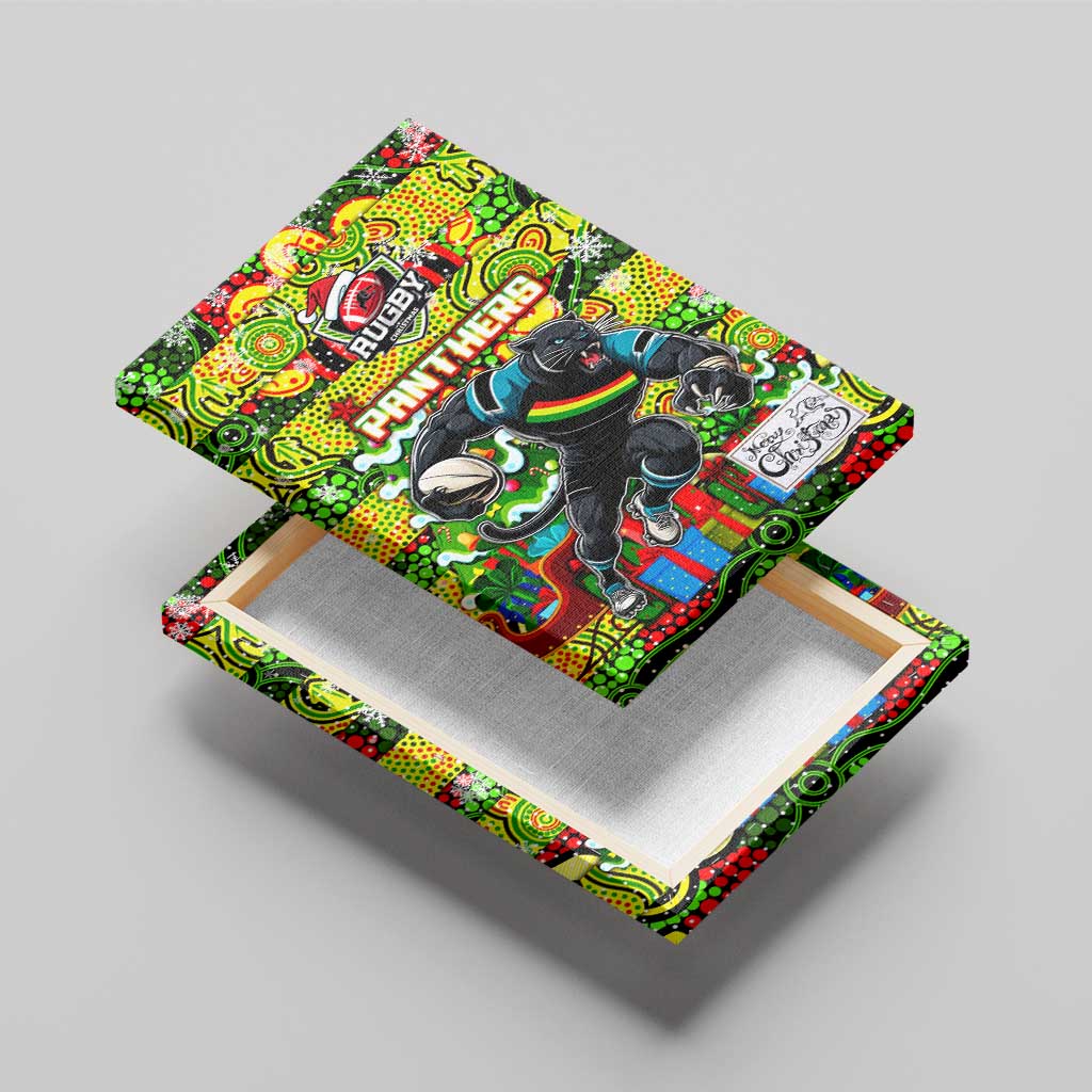 Panthers Rugby Merry Christmas Canvas Wall Art Indigenous Australian Art