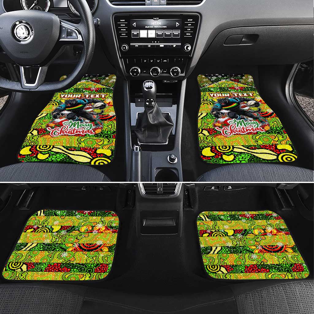 Panthers Rugby Merry Christmas Car Mats Indigenous Australian Art