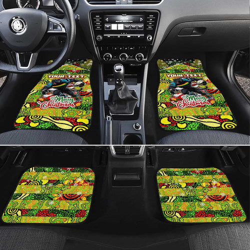 Panthers Rugby Merry Christmas Car Mats Indigenous Australian Art
