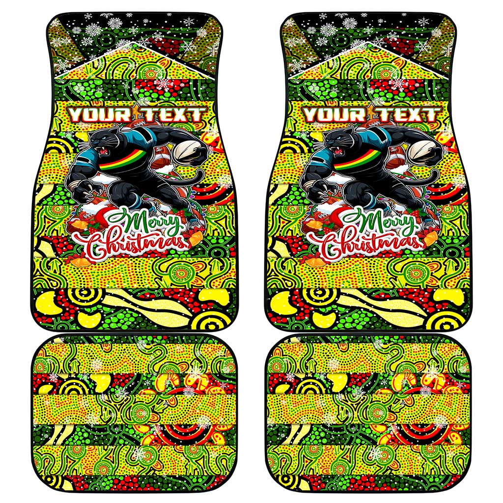 Panthers Rugby Merry Christmas Car Mats Indigenous Australian Art