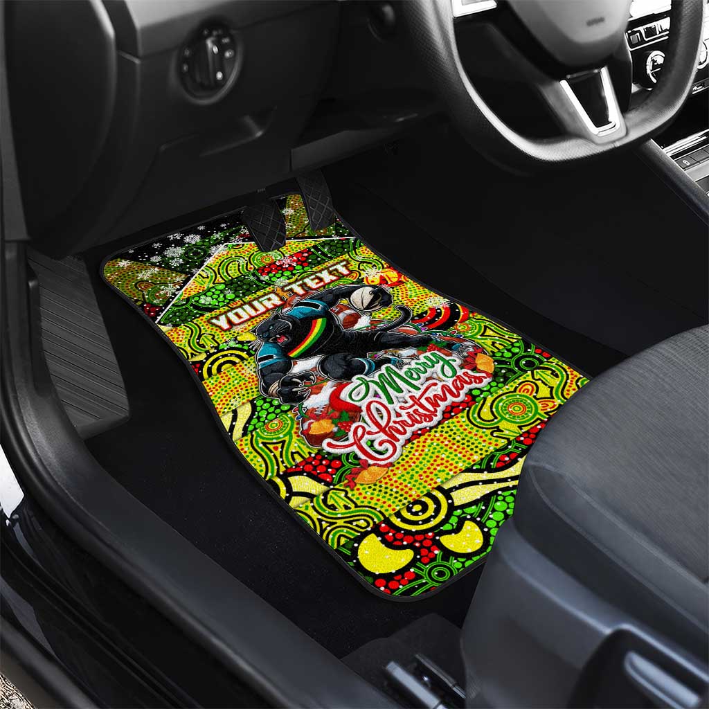 Panthers Rugby Merry Christmas Car Mats Indigenous Australian Art