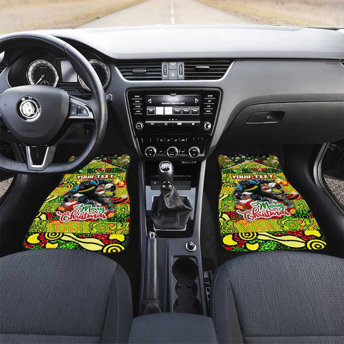 Panthers Rugby Merry Christmas Car Mats Indigenous Australian Art