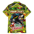 Custom Panthers Rugby Merry Christmas Family Matching Mermaid Dress and Hawaiian Shirt Indigenous Australian Art