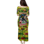 Custom Panthers Rugby Merry Christmas Family Matching Puletasi and Hawaiian Shirt Indigenous Australian Art