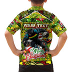 Custom Panthers Rugby Merry Christmas Family Matching Summer Maxi Dress and Hawaiian Shirt Indigenous Australian Art