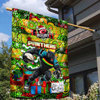 Panthers Rugby Merry Christmas Garden Flag Indigenous Australian Art