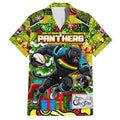 Custom Panthers Rugby Merry Christmas Hawaiian Shirt Indigenous Australian Art