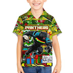 Custom Panthers Rugby Merry Christmas Hawaiian Shirt Indigenous Australian Art