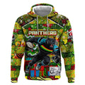 Custom Panthers Rugby Merry Christmas Hoodie Indigenous Australian Art