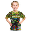 Custom Panthers Rugby Merry Christmas Kid T Shirt Indigenous Australian Art